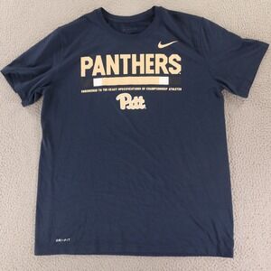 Pitt Panthers Shirt Mens L Blue Nike Dri Fit Athletic Tee Short Sleeve